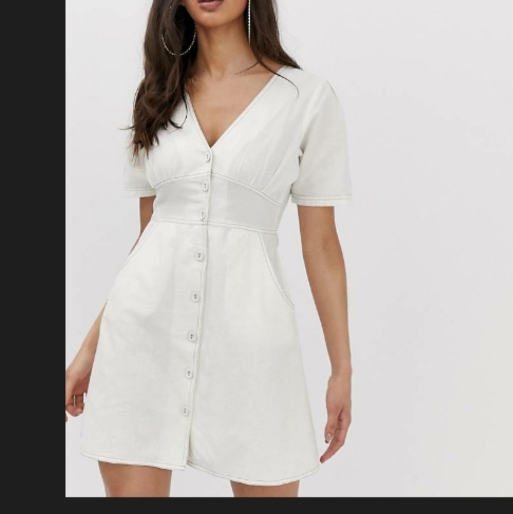 Button through mini dress